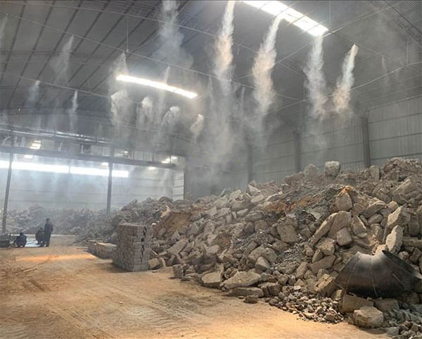 車間降塵噴淋，噴霧抑塵，噴霧除塵，噴淋降塵原理和運(yùn)用